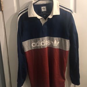 Adidas nautical rugby polo shirt! Good condition